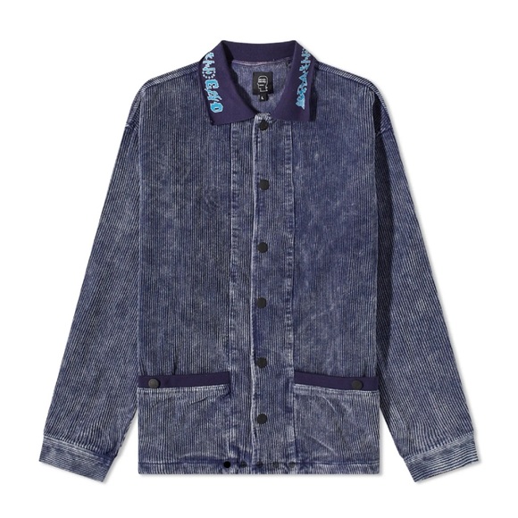 Brain Dead Other - NWT! BRAIN DEAD Bleqched Cord Cabana Shirt - button up jacket NAVY blue -‎ LARGE